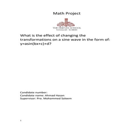 Math Project !.docx What is the effect of changing the transformations on a s...