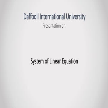 System of linear equation - SLE