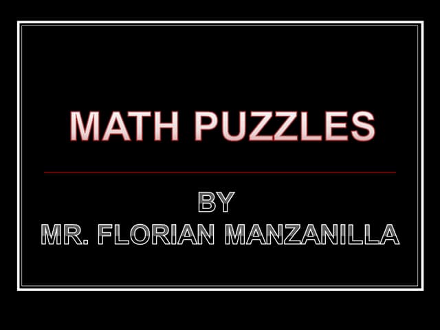 Math puzzles