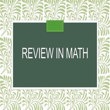 Math review 3rd q