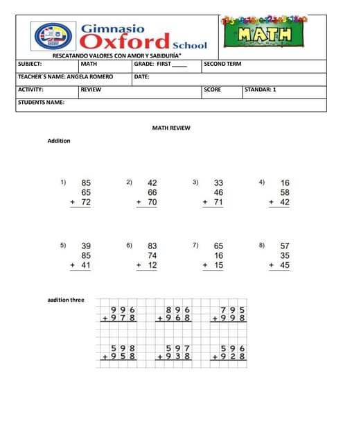 Math Review Exam Pdf Math Review Exam Pdf