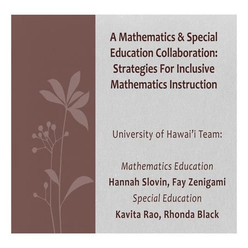 University of Hawaii Math RTI Team presentation