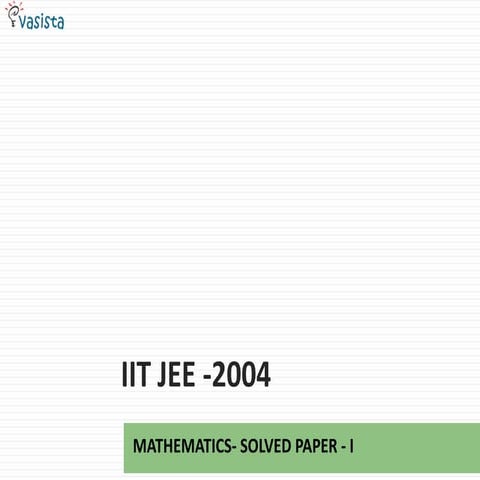 IIT JEE Mathematics 2004