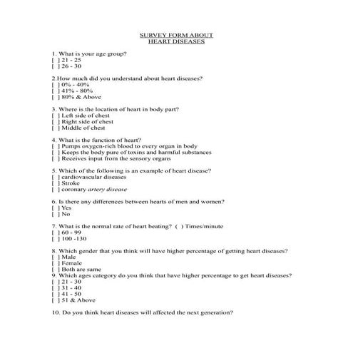 Maths survey-form-heart-diseases