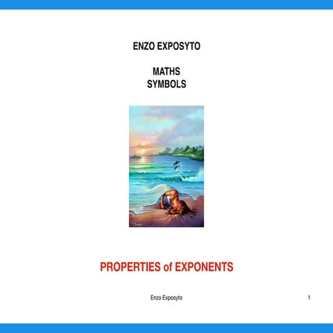 MATHS SYMBOLS - PROPERTIES of EXPONENTS