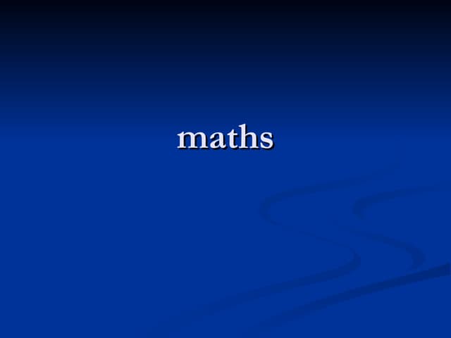 Maths 1