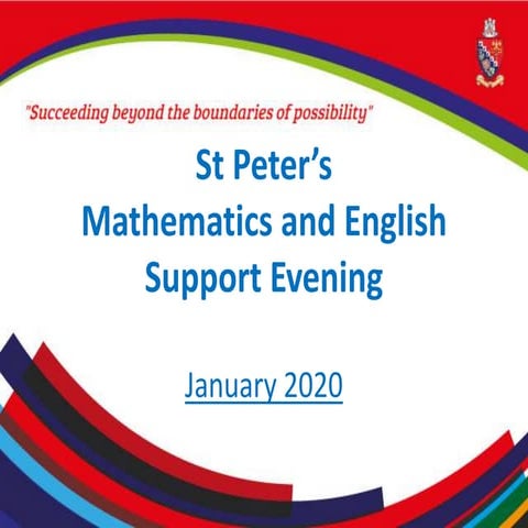 Maths and English support evening