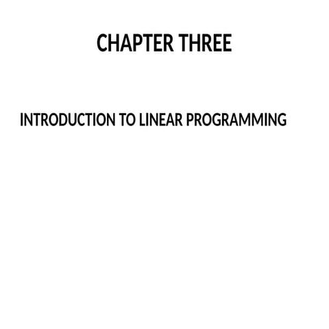 Linear Programming | PPTX
