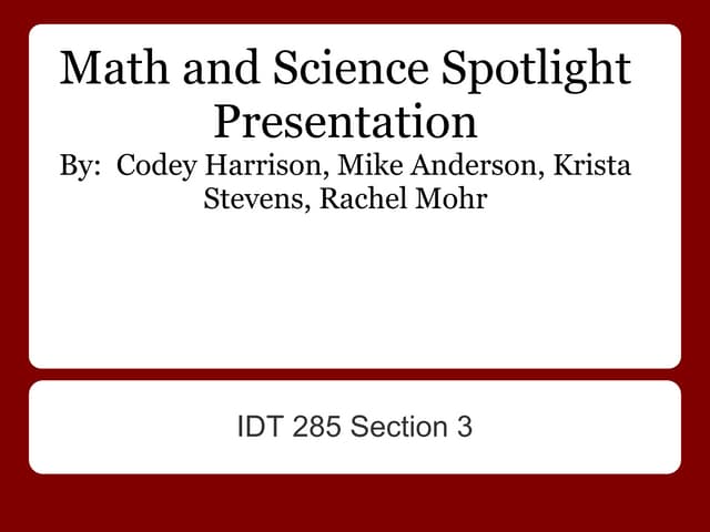 Math sciencespotlightpresentation