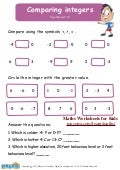 Comparing Integers – Maths Worksheets for Kids  – Mocomi.com