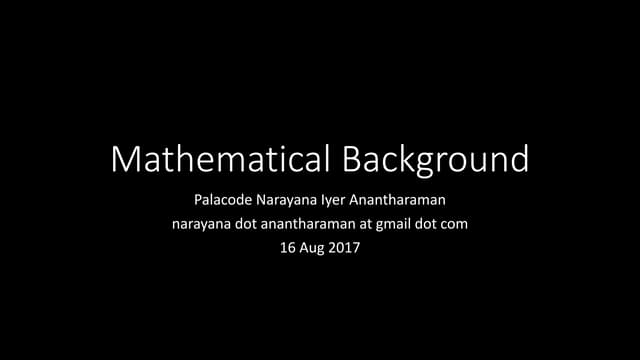 Mathematical Background for Artificial Intelligence