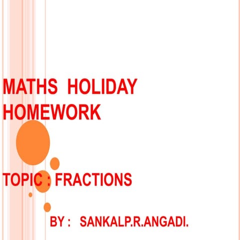 Maths  holiday  homework