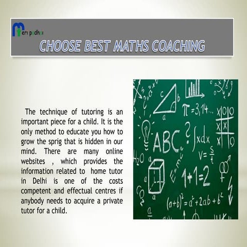 Maths Home Tutions in Delhi