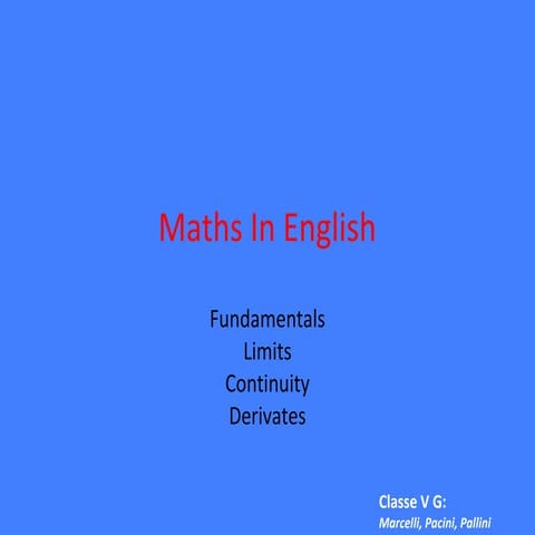 Maths in english