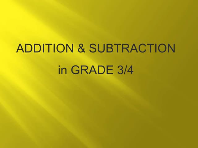 Maths in Grade 3/4