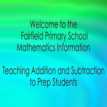 Maths in Prep