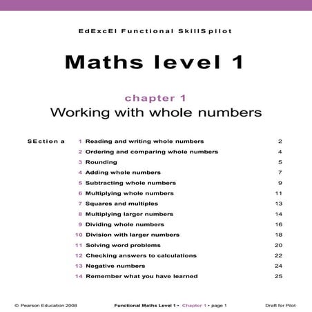 Maths level 1 chapter 1 learner materials