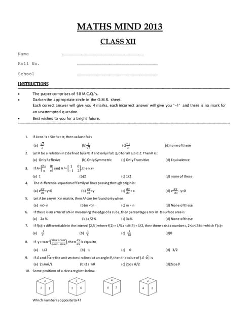 Maths mind paper 2013