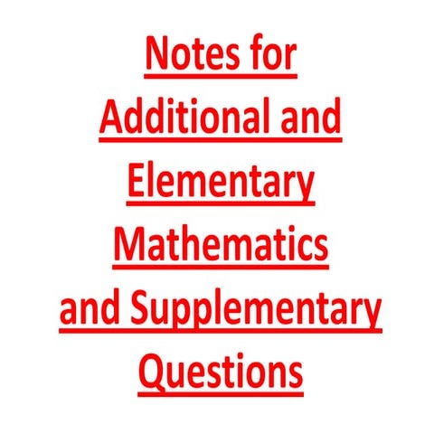 Maths notes for 4038 and 4016 paper
