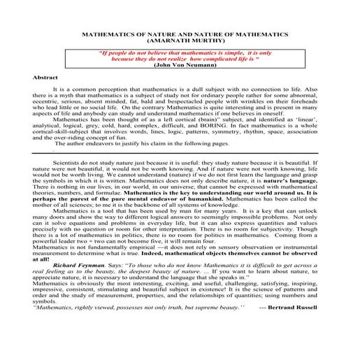 Maths of nature and nature of maths 130513 vor