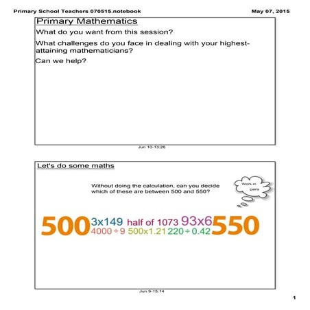 Maths primary cpd andrew rogers