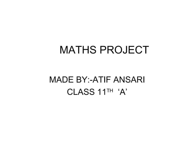 Maths Project on sets