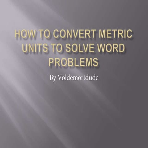 Maths project (converting metric units)