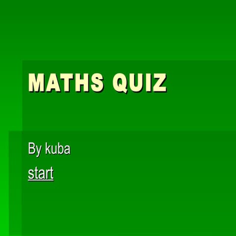 Maths quiz
