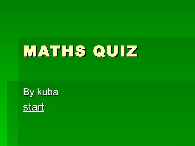 Maths quiz