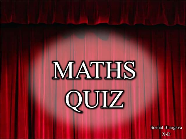 Maths quiz
