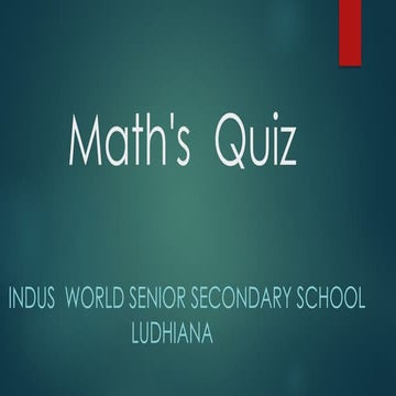 maths quiz 3 to 5 questions with answers | PPTX