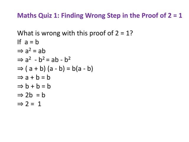 Maths quizzes