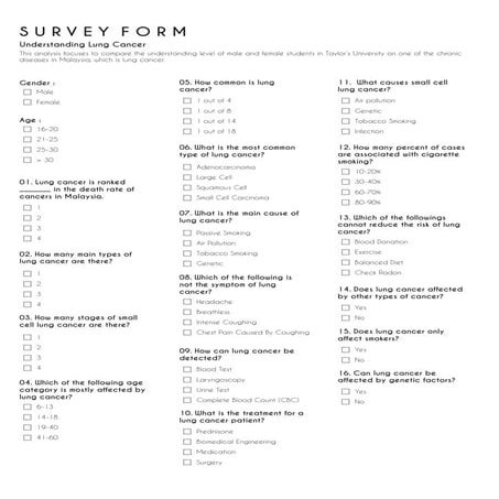 Maths survey form