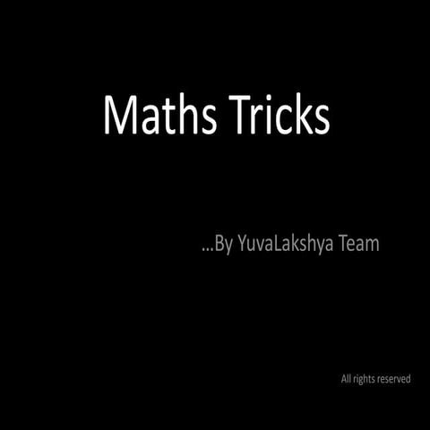 Maths tricks multiply by 11 | PPTX