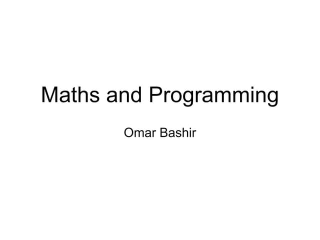 Maths with Programming | PPT