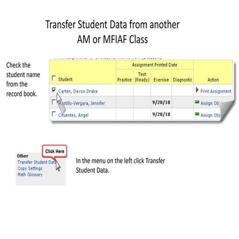 Math Transfer Student Data