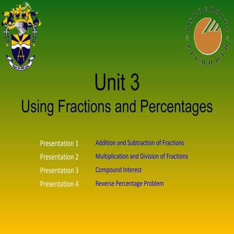 Math unit3 using fractions and percentages