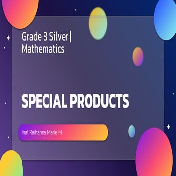 Special products | Math PPT