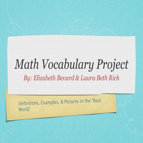 Math Vocabulary Project