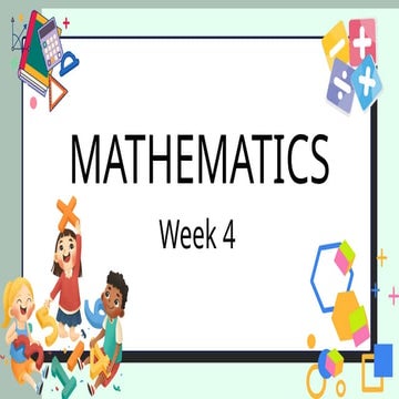 Grade One Math Matatag Week Four Quarter One D5 Pptx