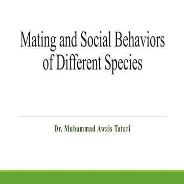 Mating and social behaviors of different species
