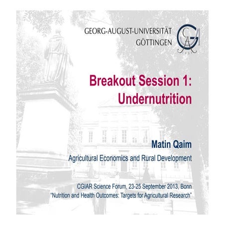   Matin Qaim, University of Gottingen comments on Undernutrition session 