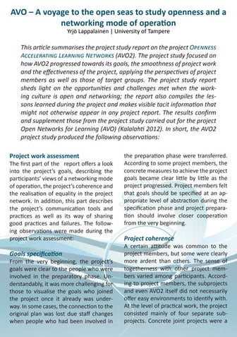 AVO – A voyage to the open seas to study openness and a networking mode of op...