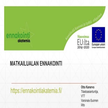 Matkailualan ennakointi 