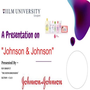 A Presentation on  "Johnson & Johnson"