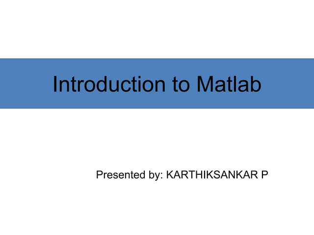 MATLAB - PRESENTATION for PG studentspdf