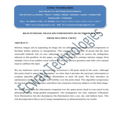 Matlab  rich intrinsic image decomposition of outdoor scenes from multiple views