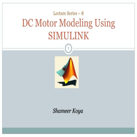 Matlab dc motor modeling | PPTX