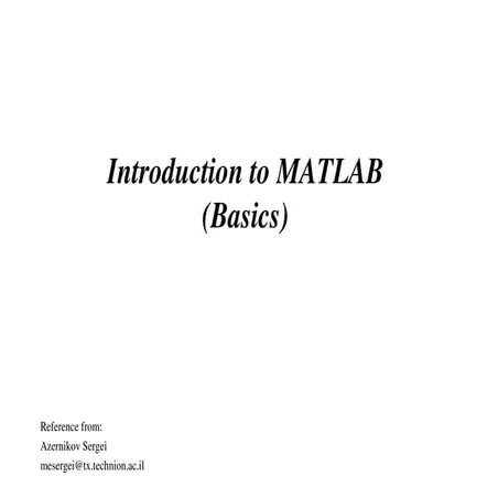 Matlab intro | PPT