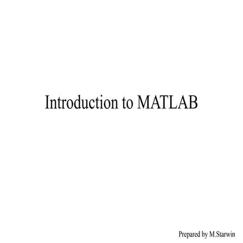 Matlab introduction | PPT